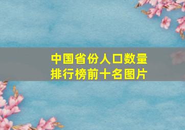 中国省份人口数量排行榜前十名图片