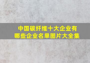 中国碳纤维十大企业有哪些企业名单图片大全集