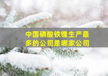 中国磷酸铁锂生产最多的公司是哪家公司