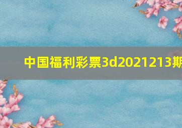 中国福利彩票3d2021213期