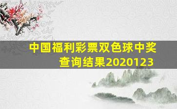 中国福利彩票双色球中奖查询结果2020123