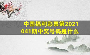 中国福利彩票第2021041期中奖号码是什么