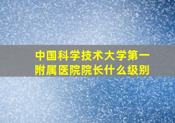 中国科学技术大学第一附属医院院长什么级别