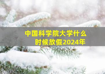 中国科学院大学什么时候放假2024年