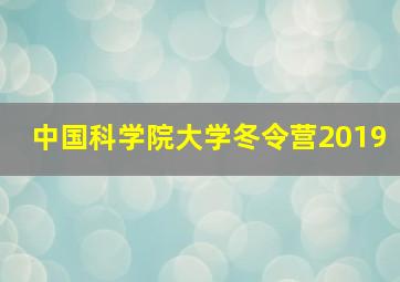 中国科学院大学冬令营2019