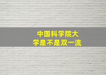 中国科学院大学是不是双一流