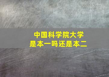 中国科学院大学是本一吗还是本二