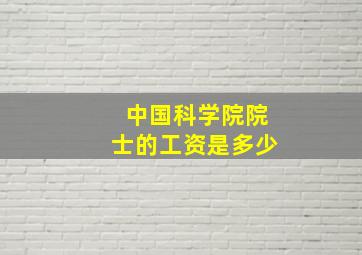 中国科学院院士的工资是多少