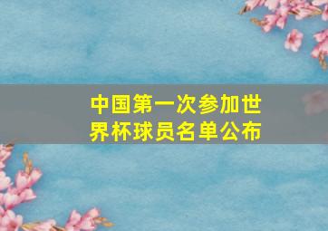 中国第一次参加世界杯球员名单公布