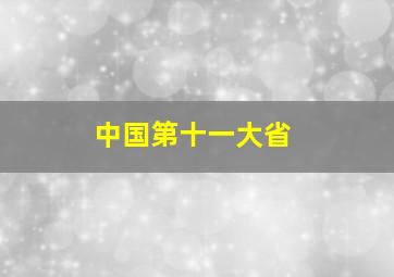 中国第十一大省