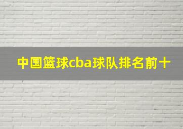 中国篮球cba球队排名前十