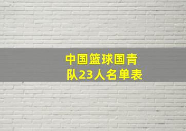 中国篮球国青队23人名单表