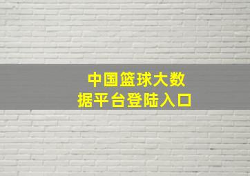 中国篮球大数据平台登陆入口