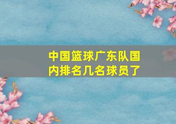 中国篮球广东队国内排名几名球员了