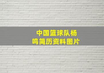 中国篮球队杨鸣简历资料图片