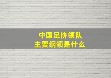 中国足协领队主要纲领是什么