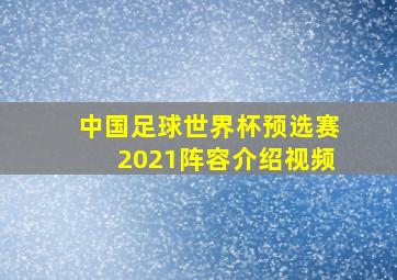 中国足球世界杯预选赛2021阵容介绍视频