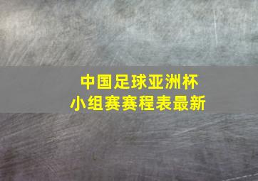 中国足球亚洲杯小组赛赛程表最新