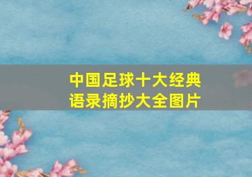 中国足球十大经典语录摘抄大全图片