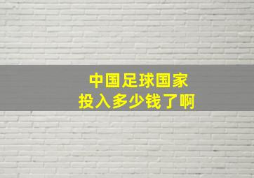 中国足球国家投入多少钱了啊