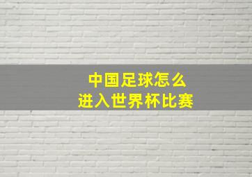 中国足球怎么进入世界杯比赛