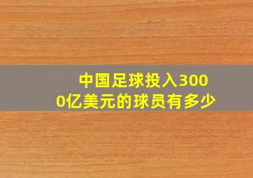 中国足球投入3000亿美元的球员有多少