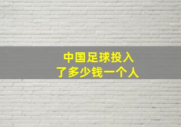 中国足球投入了多少钱一个人