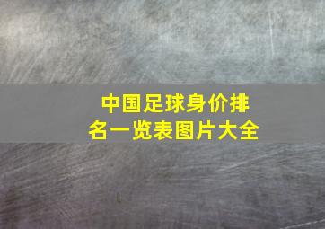 中国足球身价排名一览表图片大全