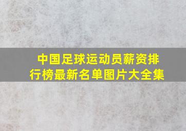 中国足球运动员薪资排行榜最新名单图片大全集