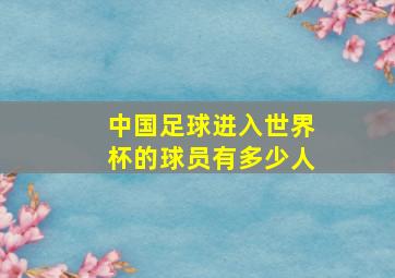 中国足球进入世界杯的球员有多少人