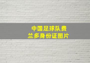 中国足球队费兰多身份证图片