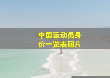 中国运动员身价一览表图片