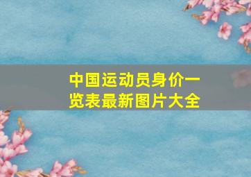 中国运动员身价一览表最新图片大全