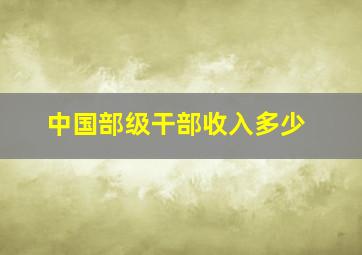 中国部级干部收入多少