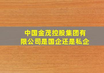 中国金茂控股集团有限公司是国企还是私企