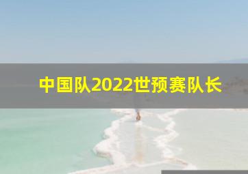 中国队2022世预赛队长