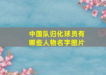 中国队归化球员有哪些人物名字图片