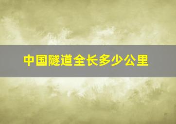 中国隧道全长多少公里