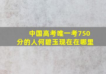 中国高考唯一考750分的人何碧玉现在在哪里