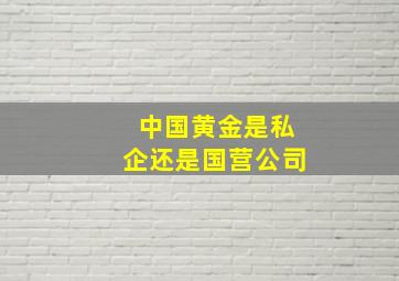 中国黄金是私企还是国营公司