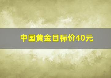 中国黄金目标价40元