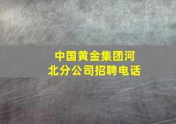 中国黄金集团河北分公司招聘电话