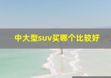 中大型suv买哪个比较好