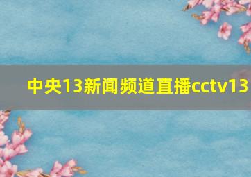 中央13新闻频道直播cctv13