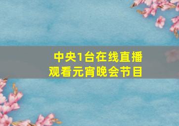 中央1台在线直播观看元宵晚会节目