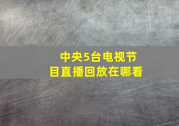 中央5台电视节目直播回放在哪看