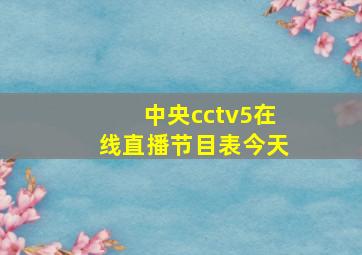 中央cctv5在线直播节目表今天