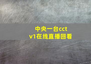 中央一台cctv1在线直播回看