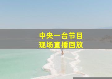 中央一台节目现场直播回放