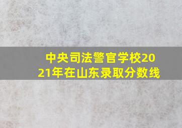 中央司法警官学校2021年在山东录取分数线